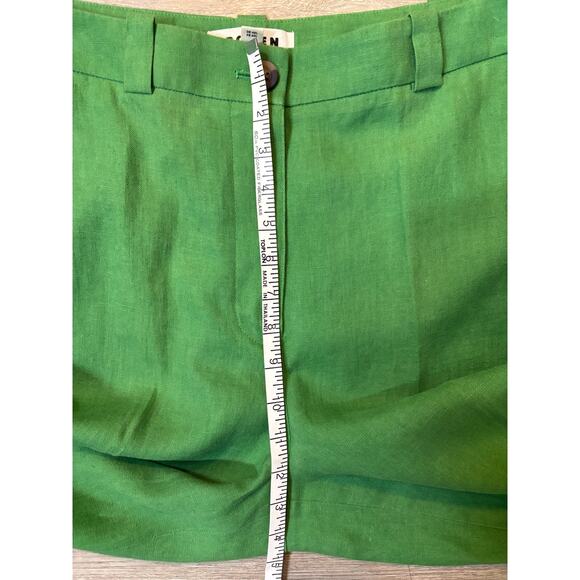 Boden Westbourne Linen Pants 12 Long Tall Kelly Green Wide Leg Career Casual - Picture 10 of 12